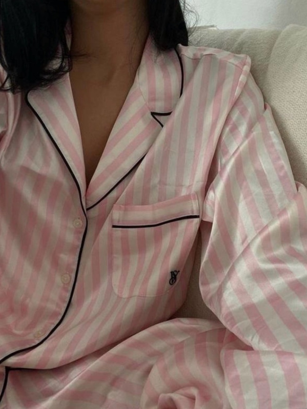 Victoria's Secret Pink Striped Pajama Set